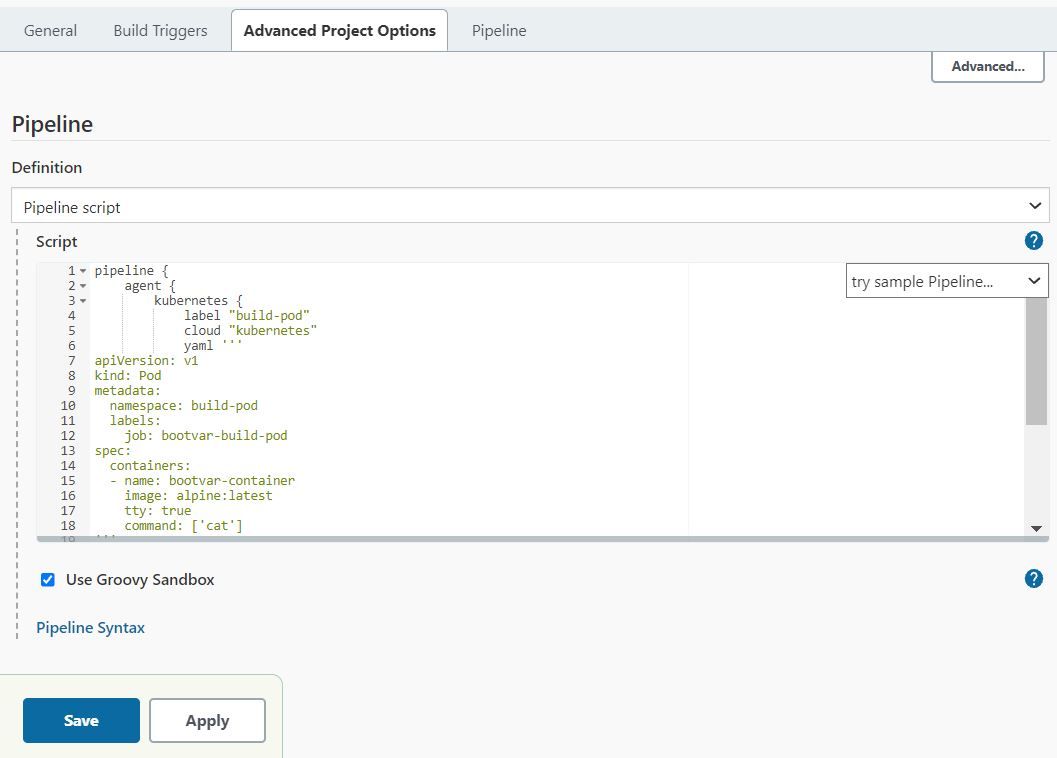 Jenkins Create pipeline wizard